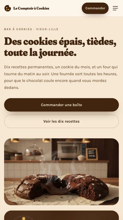 Le site du Comptoir à Cookies