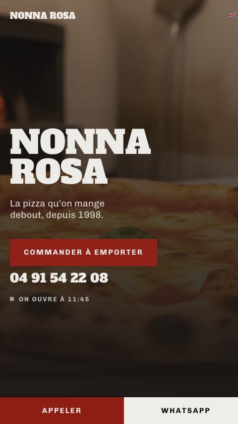 Le site de la pizzeria Nonna Rosa