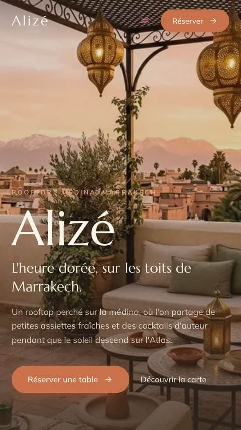 Le site du bar Alizé