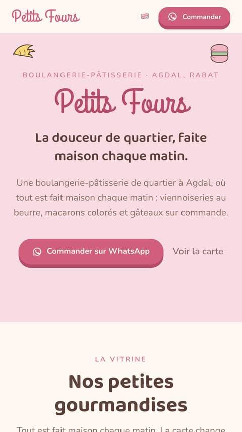 Le site de la pâtisserie Petits Fours
