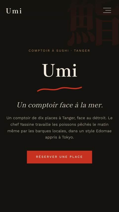 Le site du restaurant Umi